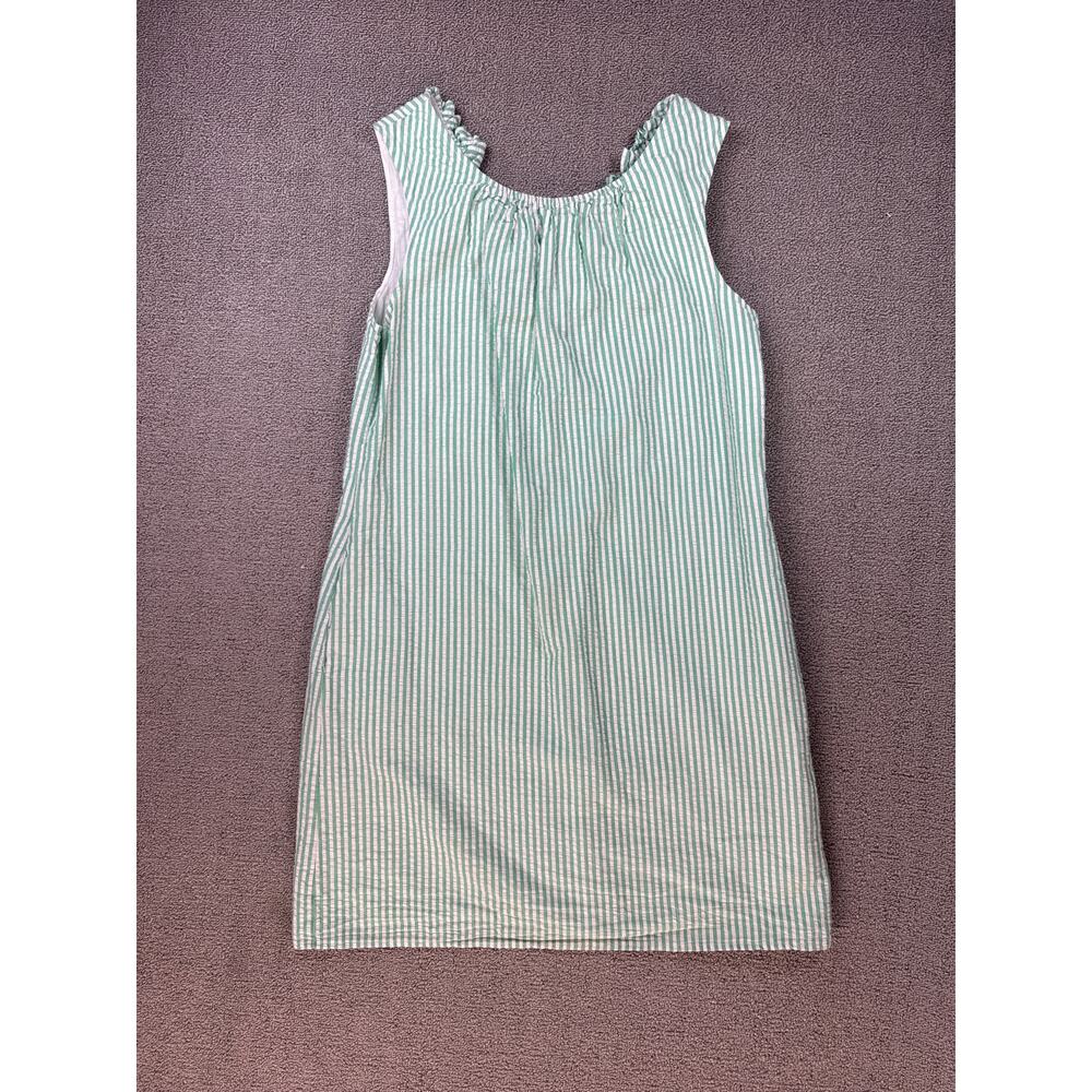 Crown & Ivy Dress Seersucker Mini Stripe Ruffle Sleeveless Green White‎ Size 6